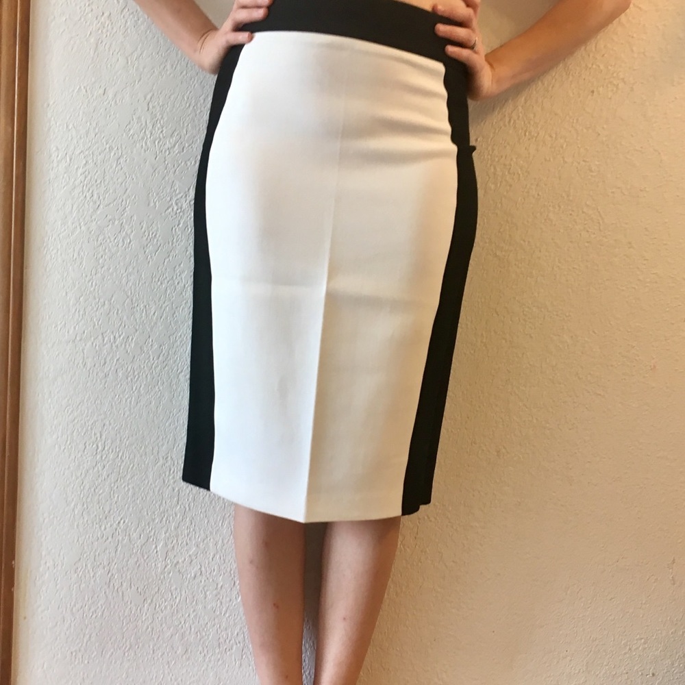 Super stylish black and white pencil skirt